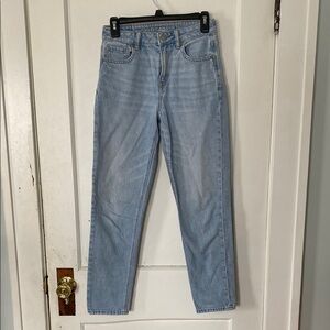 Light Blue Straight Leg Denim Jeans